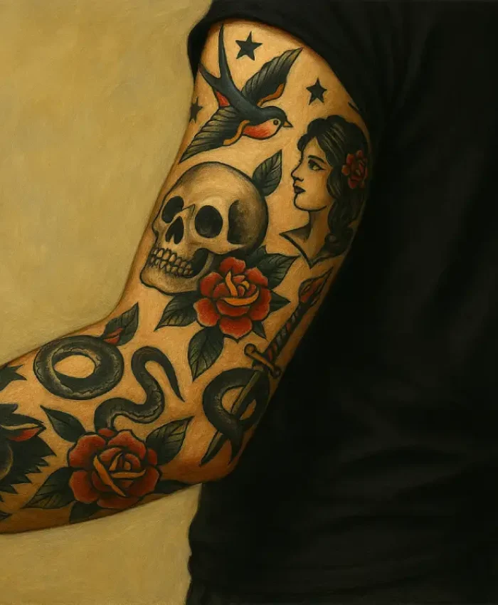 braccio con tatuaggio